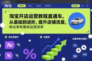 淘宝开店运营教程直通车，从基础到进阶，提升店铺流量，转化率和整体运营效率（更新26年4月10日）