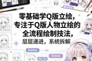 零基础学Q版立绘，专注于Q版人物立绘的全流程绘制技法，层层递进，系统拆解