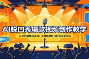 AI脱口秀爆款视频创作教学：从零拆解爆款逻辑，工具辅助轻松打造流量作品