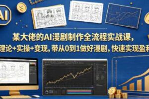 某大佬的AI漫剧制作全流程实战课，理论+实操+变现，带从0到1做好漫剧，快速实现盈利
