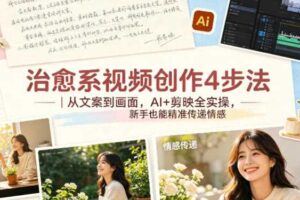 治愈系视频创作4步法｜从文案到画面，AI+剪映全实操，新手也能精准传递情感