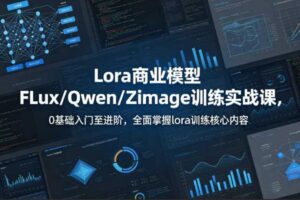 系统性学习Lora商业模型FLux／Qwen／Zimage训练实战课，0基础入门至进阶，全面掌握lora训练核心内容