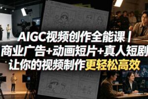 AIGC视频创作全能课｜商业广告+动画短片+真人短剧，让你的视频制作更轻松高效