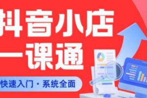 从0到1学会抖音小店系统课程，全程从0到1手把手教学，帮你避开90%新手误区