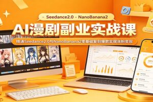 AI漫剧副业实战课:精通Seedance2.0与NanoBanana2零基础复刻爆款实现涨粉变现