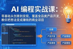（18670期）AI编程实战课-第三期-5月更新：零基础从创意到变现，覆盖全品类产品开发，把想法变成赚钱项目
