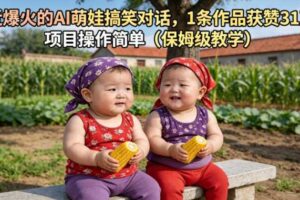 最近爆火的AI萌娃搞笑对话，1条作品获赞31W，项目操作简单（保姆级教学）