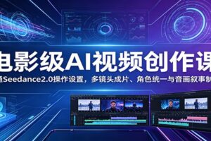 电影级AI视频创作课:精通Seedance2.0操作设置,多镜头成片、角色统一与音画叙事制作