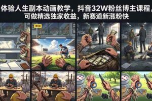 (18826期)体验人生副本动画教学, 抖音32W粉丝博主课程,可做精选独家收益,新赛道新涨粉快